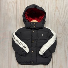 Polo Ralph Lauren Boy Size 4/4T Removable Hood Puffer Duck Down Jacket Black