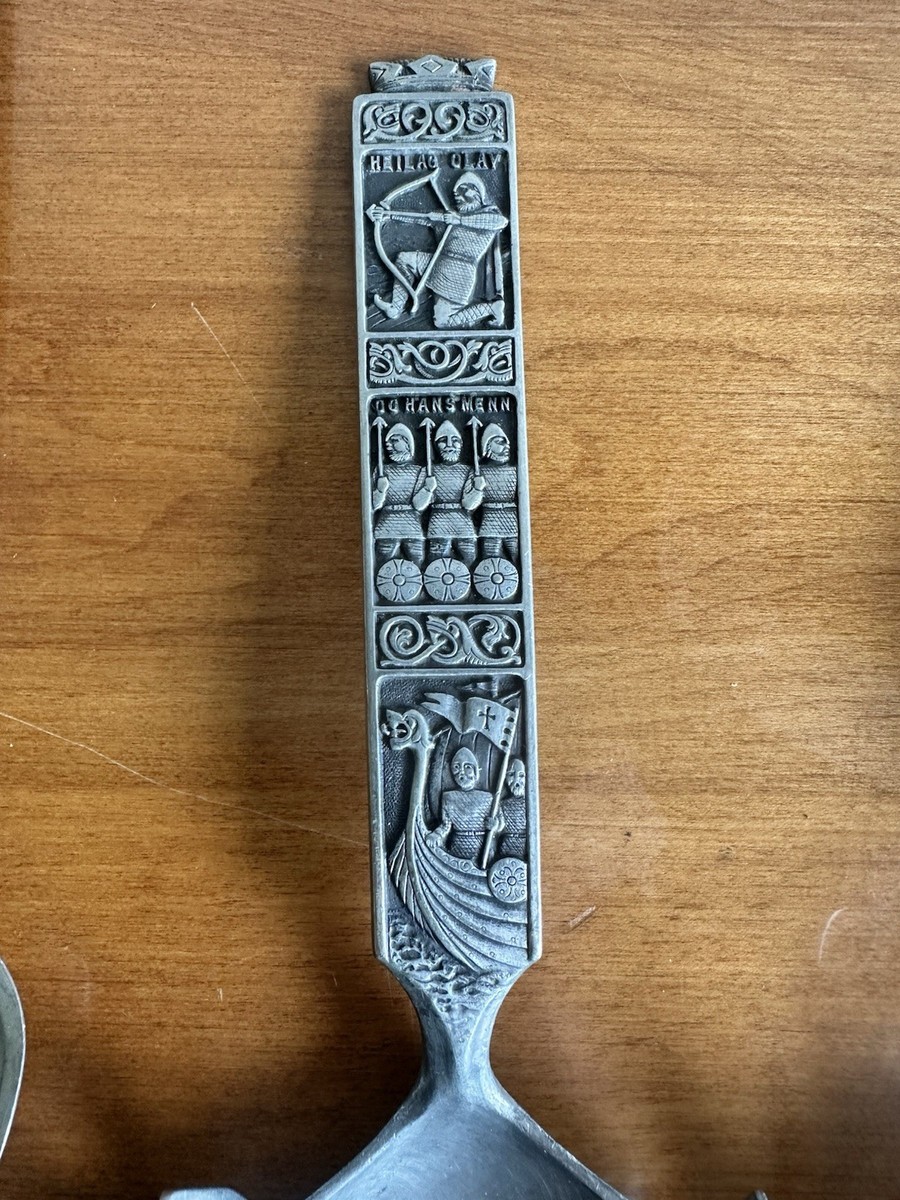 KONGE-TINN NORWEGIAN PEWTER Serving FORKS, SPOONS, CAKE SERVER