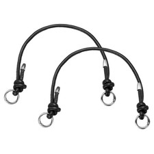 2Pcs Leather Purse Strap, 15.75 Inch PU Bag Handle, Black, Silver Buckle