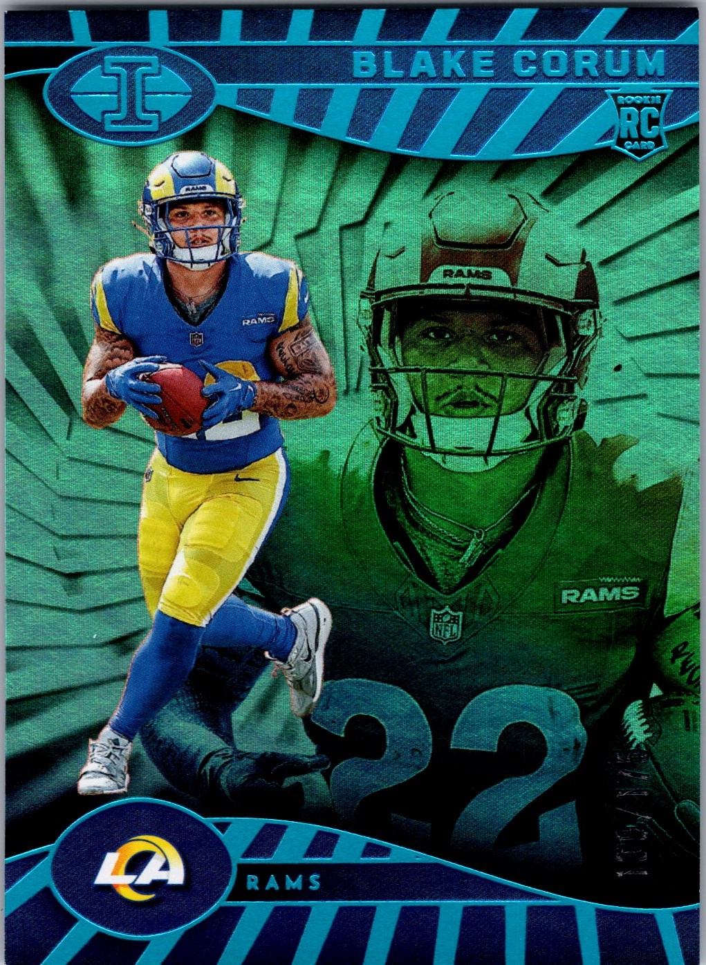 2024 Panini Illusions #54 Blake Corum Teal Trophy Collection #/175