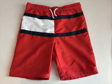 Tommy Hilfiger Boys Swim Shorts Trunks Red Colorblock XL 18/20 UPF50 NWT