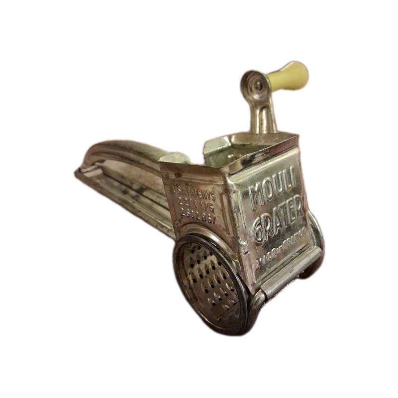 Vintage Rotary Mouli Grater Made In France Yellow Handle
