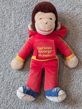Vintage 18" Plush Curious George The Jogger Monkey Doll Knickerbocker Toys