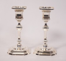 Paire Originale De Supports De Bougie BMF Nagel Vintage En Argent/Chromé