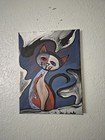 Cat Abstract Painting 11x14 On Canvas  Acrylic Original Dark — photo 2