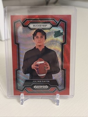 2024 Prizm Draft Picks - Rated Prospect Julian Sayin #193 Ruby Wave Prizm (RC)