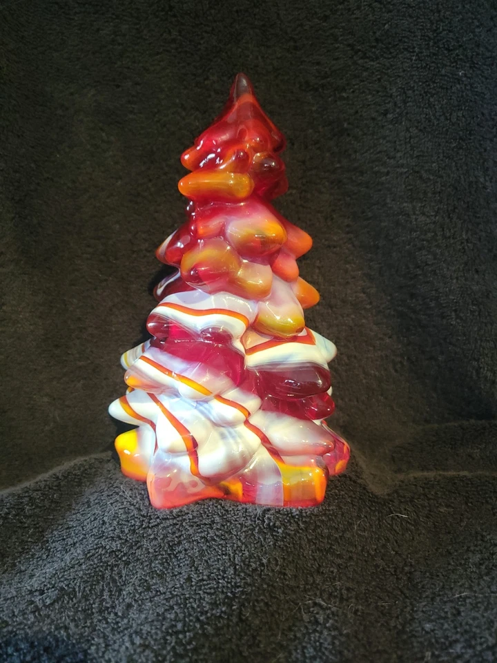 Mosser Red Slag Glass Christmas Tree 8 Inches - image 2 of 4