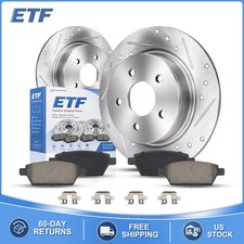 10.31 Rear Drilled Rotors Ceramic Brake Pads For 2013 Kia Forte5