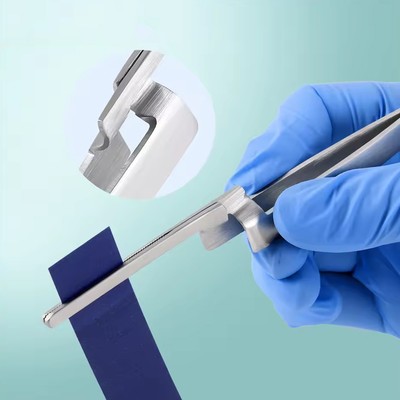 Stainless Steel Dental Occlusal Paper Tweezers Curved Bite Articulating