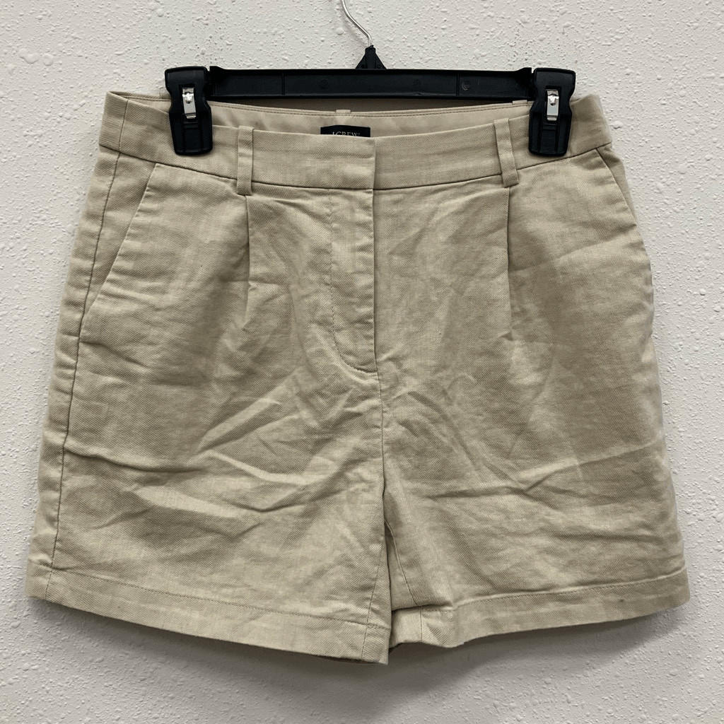 J. Crew Tan High Rise Chino Cuffed Shorts Size 2 Linen blend #734