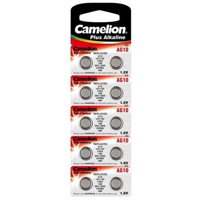 10-PACK Camelion 1.5V 389 LR54 SR54 Alkaline Watch Cell Battery
