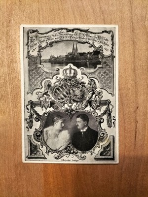 Postkarte Hochzeit Elisabeth Thurn & Taxis Friedrich v. Sachsen 1923