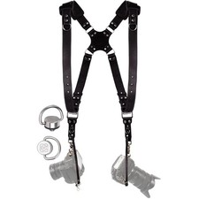 Dual Camera Harness Leather Camera Strap for DSLR SLR, All-Day Comfort