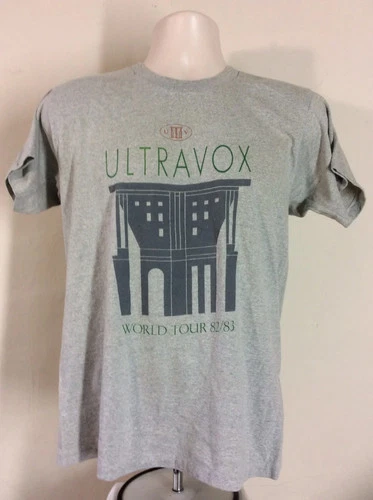 Ultravox Concert T-Shirt Heather Gray M/L 80s 1980s vintage concert t-shirt, vintage, single stitch, B+ condition