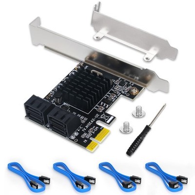 PCIe SATA Card 4 Port Expansion, 6Gbps 3.0 Controller Adapter with 4...