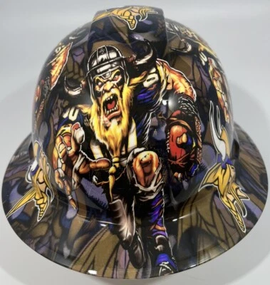 PYRAMEX New Full Brim Hard Hat Custom Hydro Dipped MINNESOTA VIKINGS