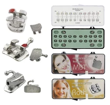 Dental Orthodontic Mini Brackets Metal Braces with Buccal Tubes MBT Roth 022 6-6