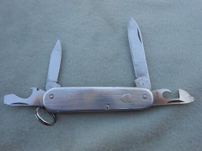 VINTAGE ELINOX VICTORINOX SWITZERLAND STAINLESS ROSTFREI KNIFE PAT CAN OPENER