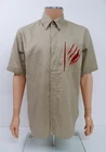 Maharishi MHI Y2K Mens Shirt Size M Medium Beige Short Sleeve Button Up Top BNWT