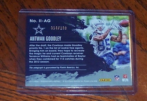 2015 Panini Gridiron Kings Impressionist Ink /199 Antwan Goodley Rookie Auto RC - Picture 2 of 3