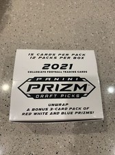 2021 Panini NFL Prizm Draft Picks Football Cello Box 12 Packs Box Red White Blue