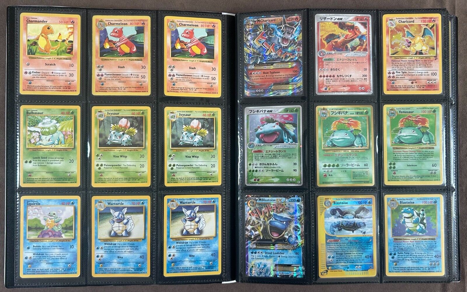 Vintage Pokemon Card Collection Lot Binder Charizard, Shadowless Blastoise+Venu