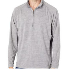 NWT Tommy Bahama Medium Play Action 1/2 Zip Pullover shirt long sleeve gray