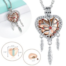 Dream Catcher Urn Necklace Heart Cremation Jewelry for Ashes Angel Wing Pendants