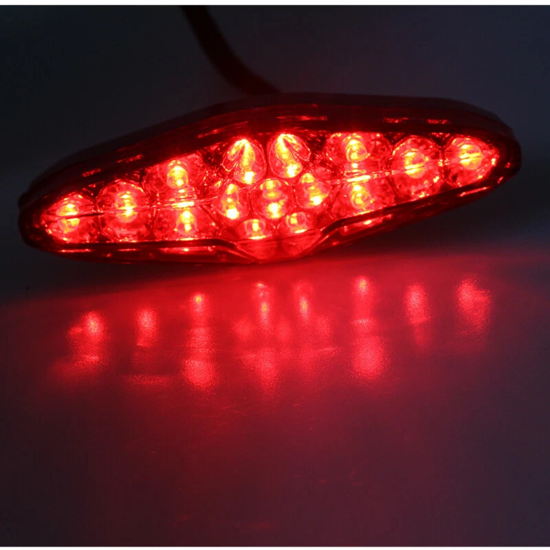 12V Universal Motorcycle LED Brake Running License Plate Tail Light Dirt bike Foto 4 de 4