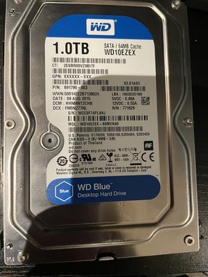 Western Digital Blue 1tb PC Hard Drive- Wd10ezex 7200 RPM SATA