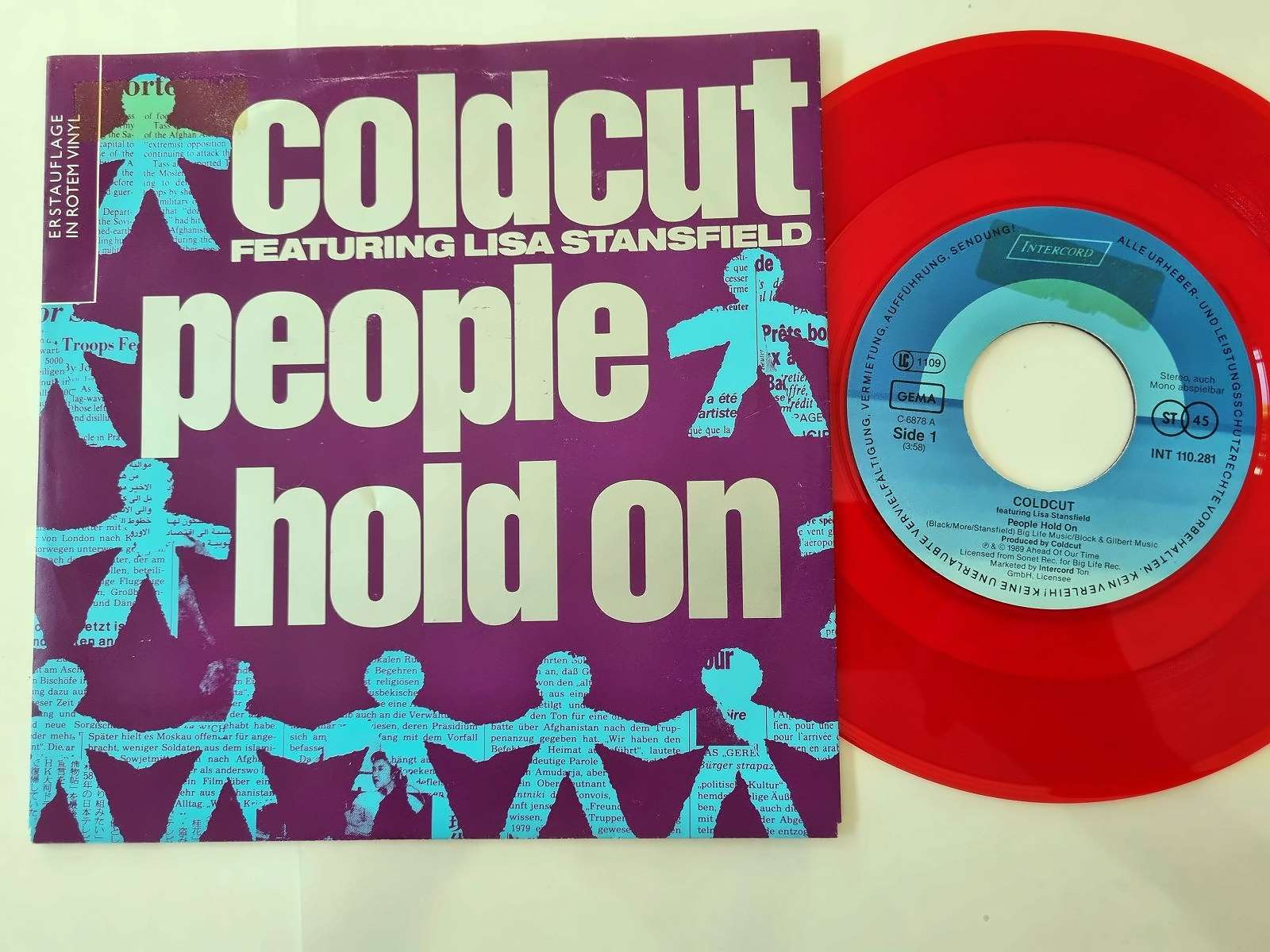 Coldcut featuring Lisa Stansfield - People hold on 7'' Vinyl Germany RED VINYL