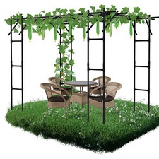 SLSY Large Tall Grape Vine Support Arch Arbor Trellis 118"x79"x87" Garden Arch