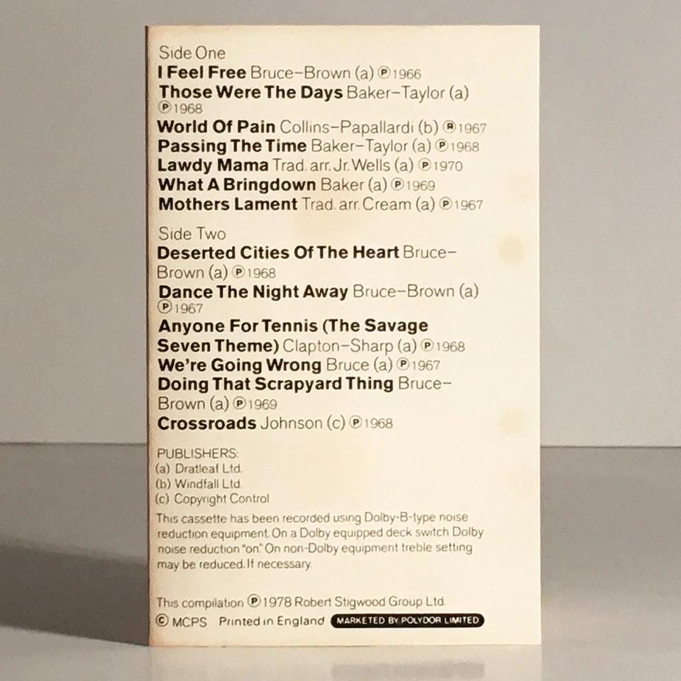 Cream - Cream Vol. 2 - Near Mint 1978 Compilation Cassette - RSO - 3228 005 - Image 4 of 4