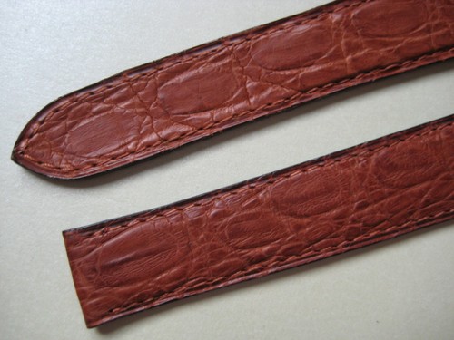 GENUINE Cartier TANK WATCH STRAP BAND BROWN MAT ALLIGATOR LEATHER 19 x 16 mm - Picture 5 of 10