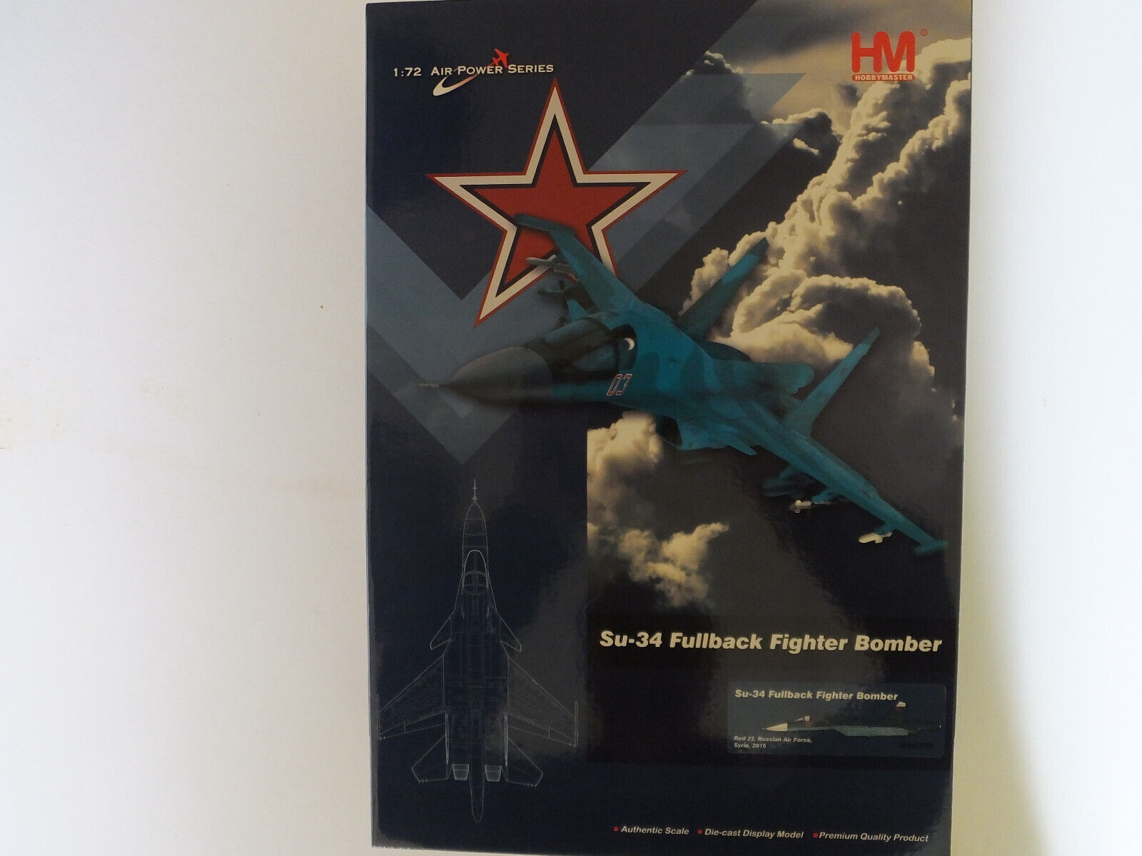 Hobbymaster 1/72 Sukhoi Su34 Fullback Red 22 RuAF Syria 2015 HA6305 Ltd New