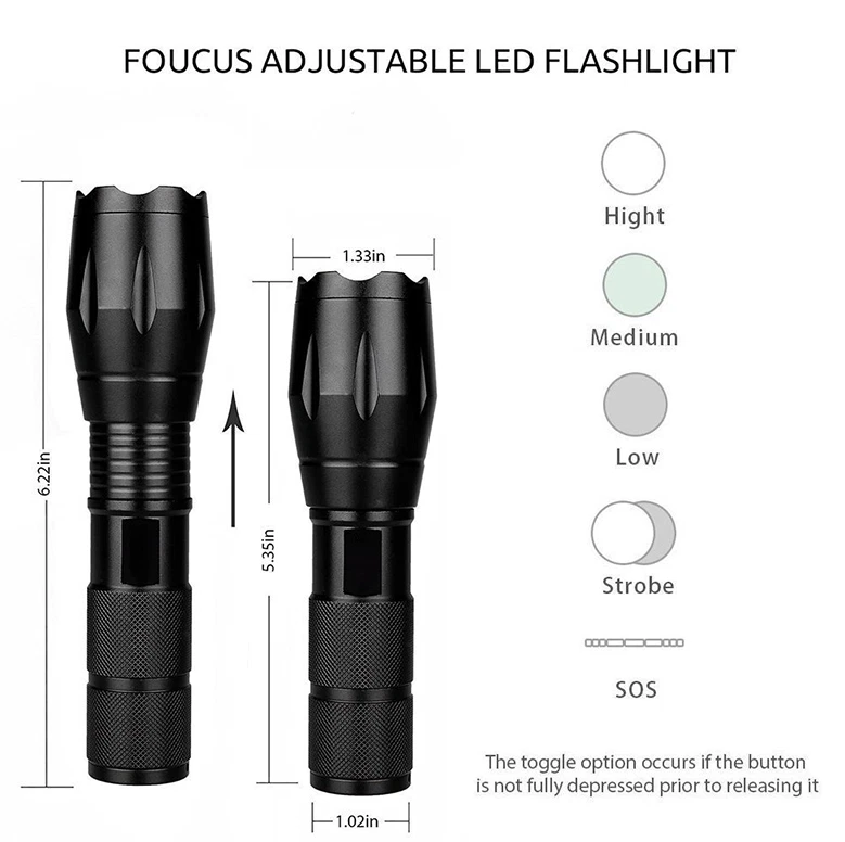 Taschenlampe Super hell 18650 LED G700 Taktisches Fackel XML-T6 wiederaufladbar - Bild 4 von 4
