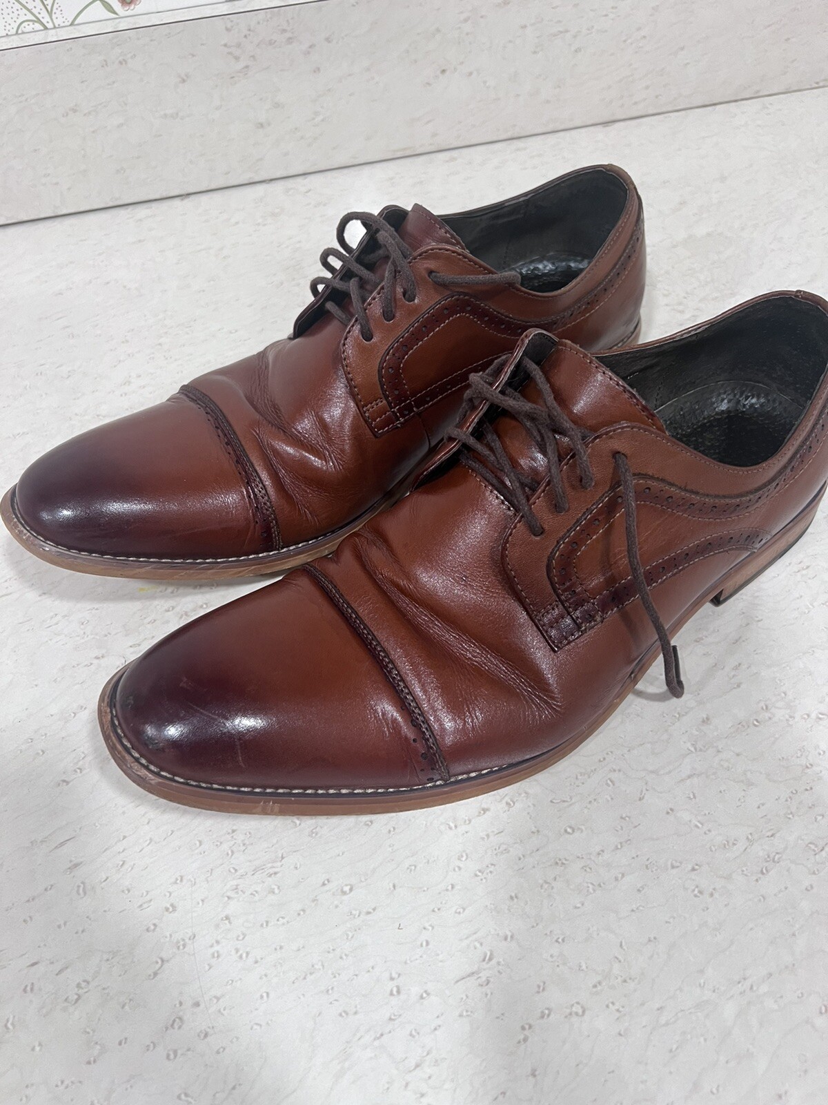 SAOLA Scarpe eleganti Oxford Stacy Adams da uomo Dickinson 25066 221 marroni in pelle taglia 12M