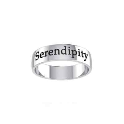 Serendipity 925 Sterling Silver Band Ring Fine Love Relationship Jewelry