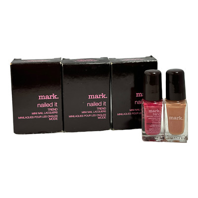 Mark Nailed It Trend Two Mini Nail Lacquers 2.7ml/0.09oz. New; LOT OF 3