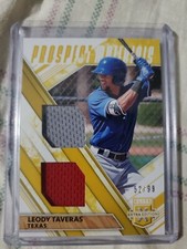 2019 Panini Elite Extra Edition Dual Prospect Materials Gold /99 Leody Taveras