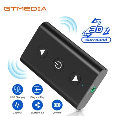 GTMEDIA Transmisor de audio inalámbrico Bluetooth 5.0 receptor transmisor receptor adaptador auxiliar