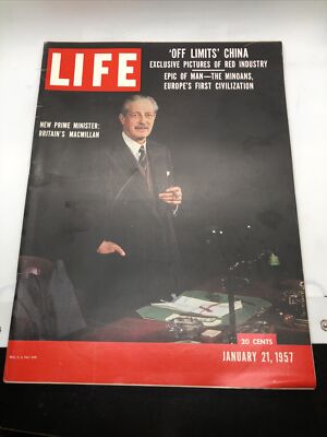 Life Magazine January 21 1957; Prime Minister Britain, China, Minoans, Drought
