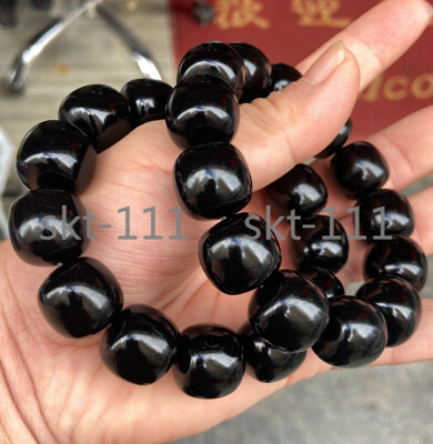 Certified (Grade A) china Natural Black hetian Nephrite Jade Drum bead Bangle