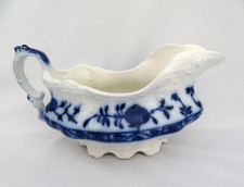 Antique HOLLAND Flow Blue Gravy Sauce Boat ~ Johnson Bros. ENGLAND  Circa 1900