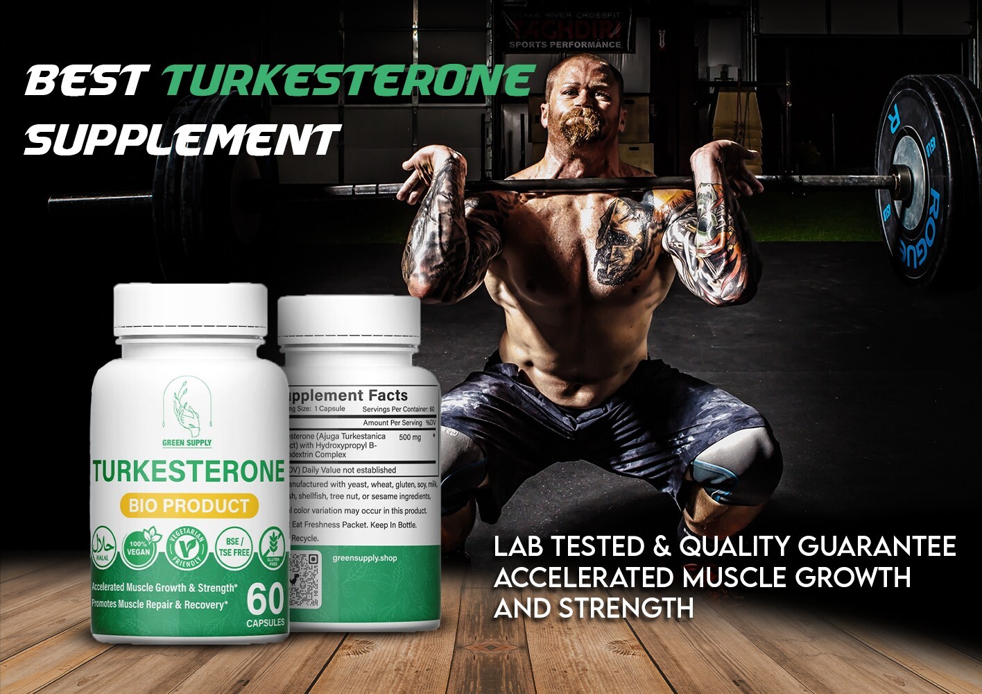 Turkesterone 500mg stimule la force et le développement musculaire végétarien actif