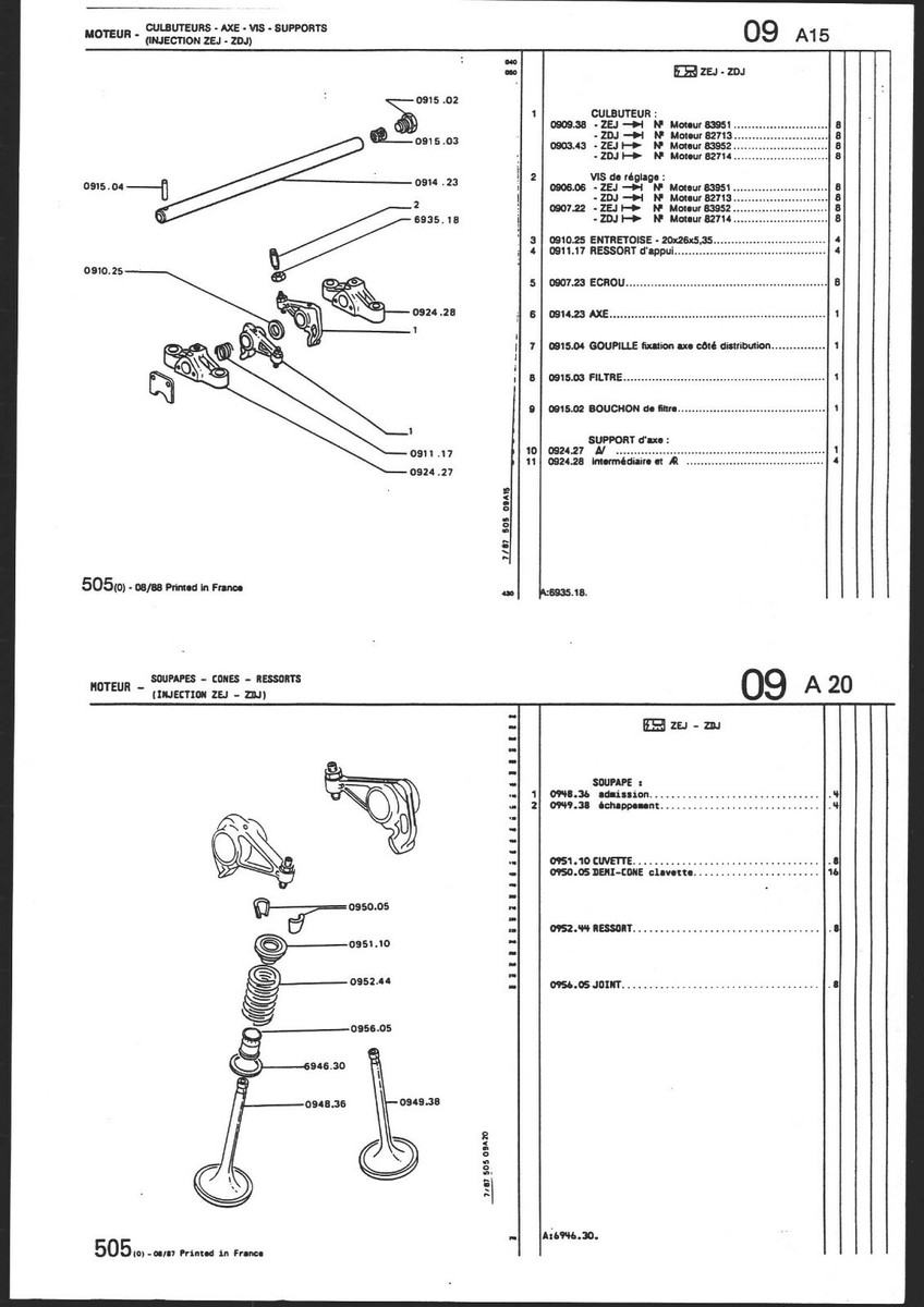 Soupape d'admission Peugeot 504 V6 604 V6 505 injection ZEJ ZDJ