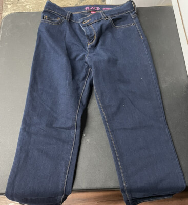 Childrens Place Skinny Blue Jeans Girls Size 12 adjustable waist band NWOT