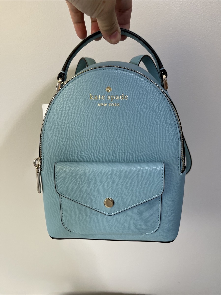 New Kate Spade Schuyler Mini Backpack Leather Smoky Blue | eBay