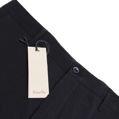 Zanella NWT Chinos / Casual Pants Size 33 US Noah In Solid Blue Cotton Blend