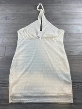 H&M Divided Dress Women's Size XL White Lace Sleeveless Halter Midi Lined NWT